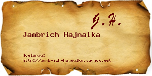 Jambrich Hajnalka névjegykártya